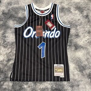 Mitchell & Ness Black Pinstripe Orlando Jersey